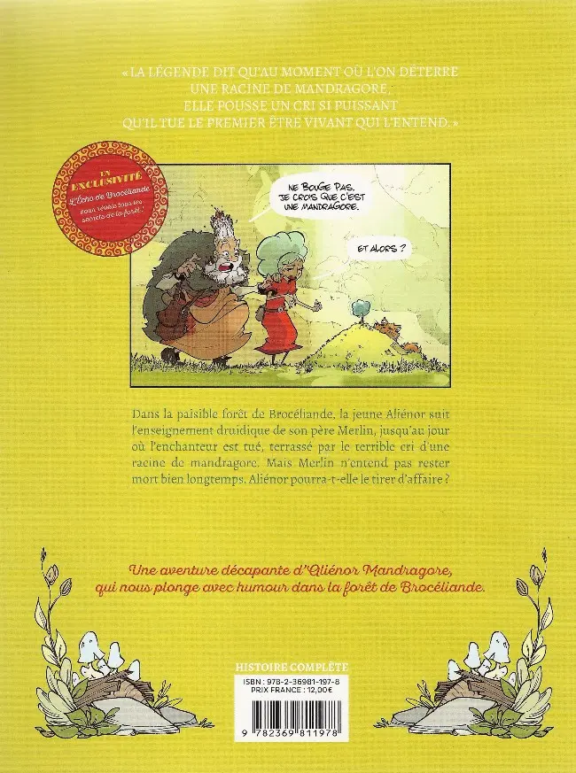 Verso de l'album Aliénor Mandragore Tome 1 Merlin est mort, vive Merlin !