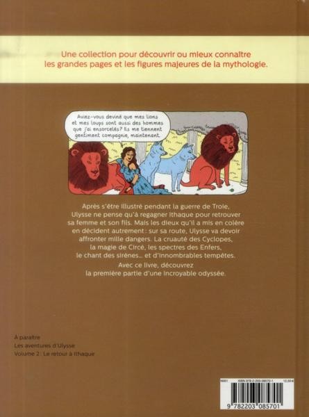 Verso de l'album La Mythologie en BD Tome 1 Les aventures d'Ulysse - Le départ de Troie