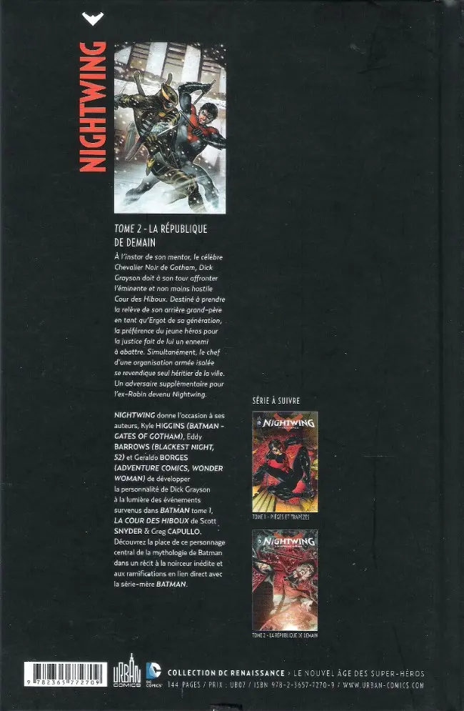 Verso de l'album Nightwing Tome 2 La république de demain