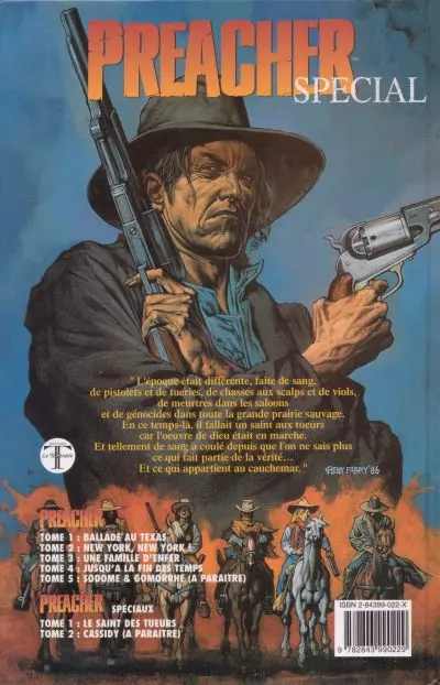 Verso de l'album Preacher special Tome 1 Le Saint des tueurs