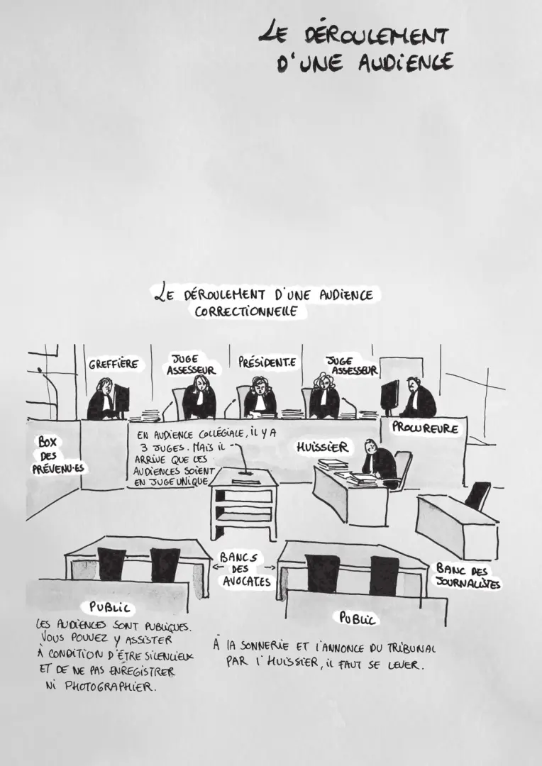 Planche de l'album Chroniques de l'injustice ordinaire Récits de procès illustrés