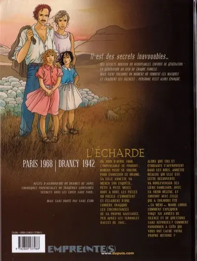 Verso de l'album Secrets - L'écharde Tome 2