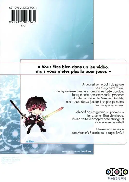 Verso de l'album Sword Art Online - Mother's Rosario 002