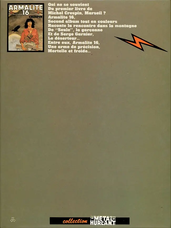 Verso de l'album Armalite 16 Tome 1