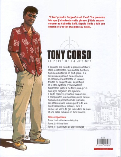 Verso de l'album Tony Corso Tome 3 La fortune de Warren Bullet