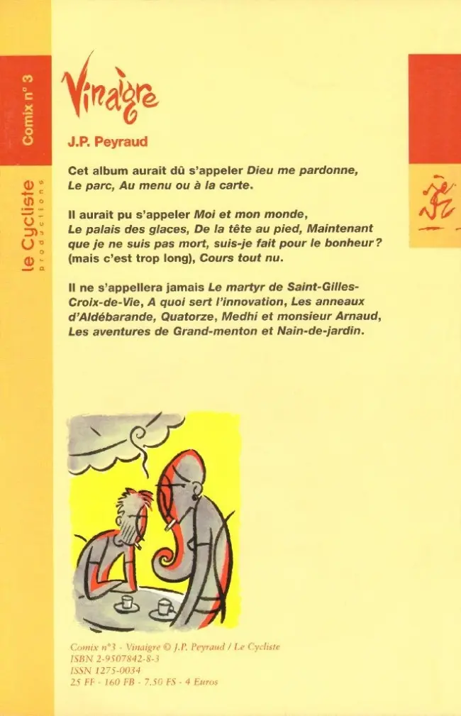 Verso de l'album Vinaigre