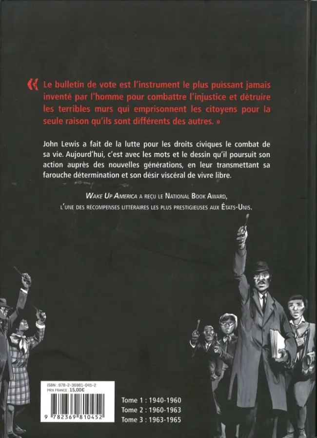 Verso de l'album Wake Up America Tome 3 1963-1965