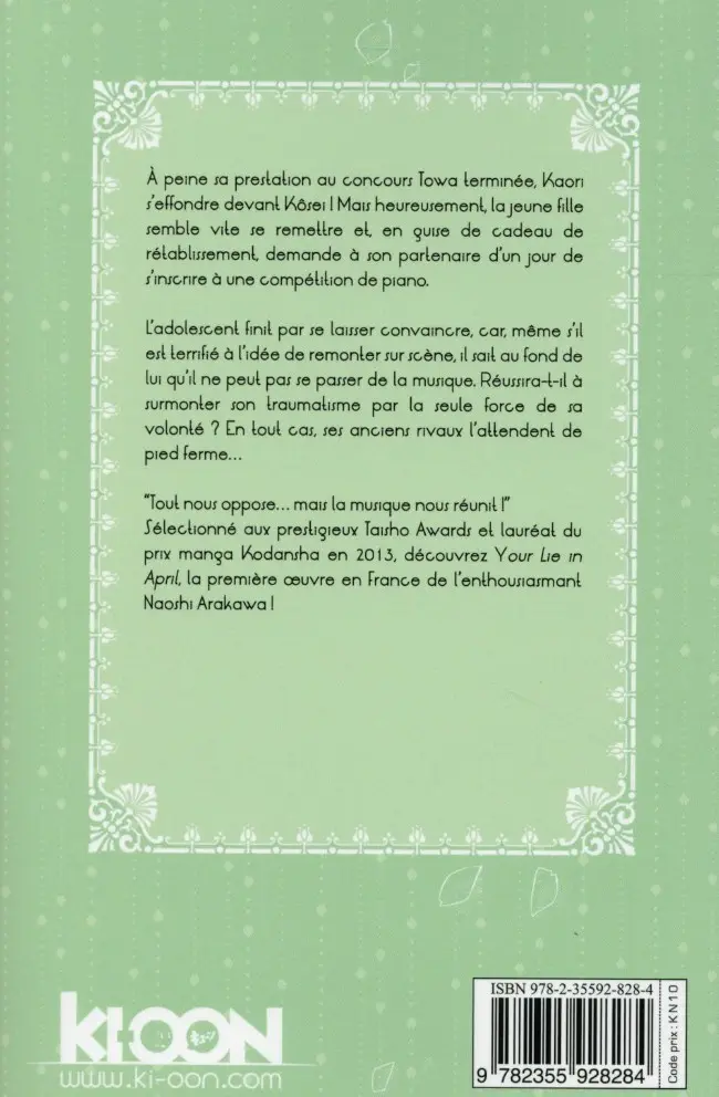 Verso de l'album Your Lie in April 3