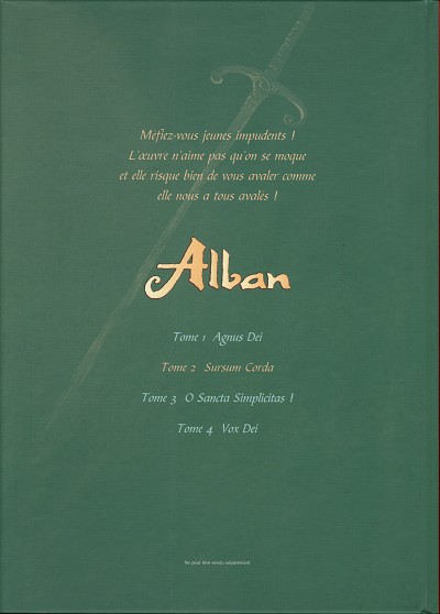 Verso de l'album Alban Tome 2 Sursum corda