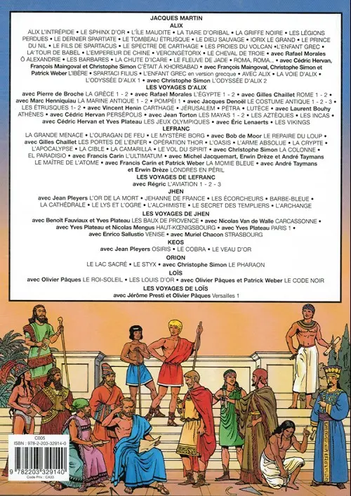 Verso de l'album Les Voyages d'Alix Tome 2 L'Égypte (1)