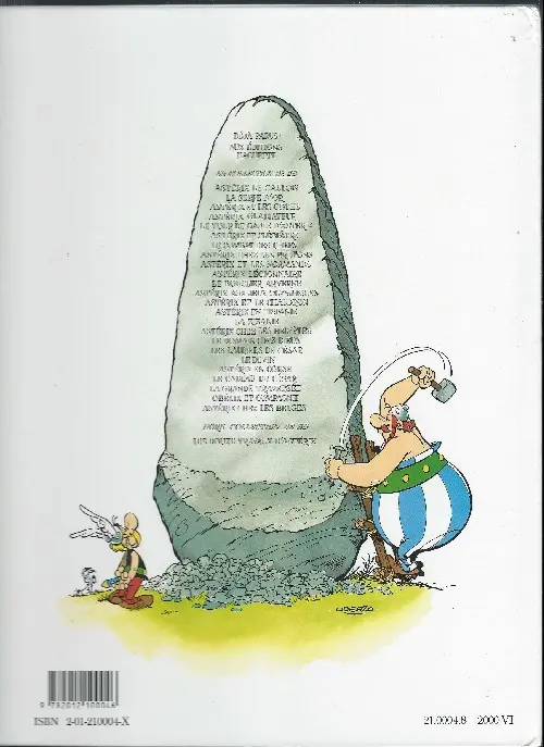 Verso de l'album Astérix Tome 4 Astérix gladiateur