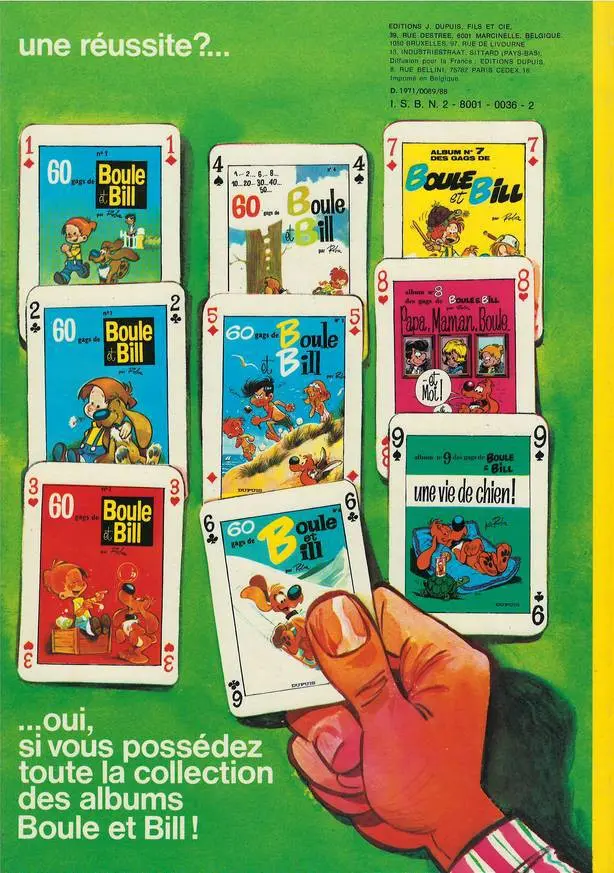 Verso de l'album Boule & Bill Tome 7