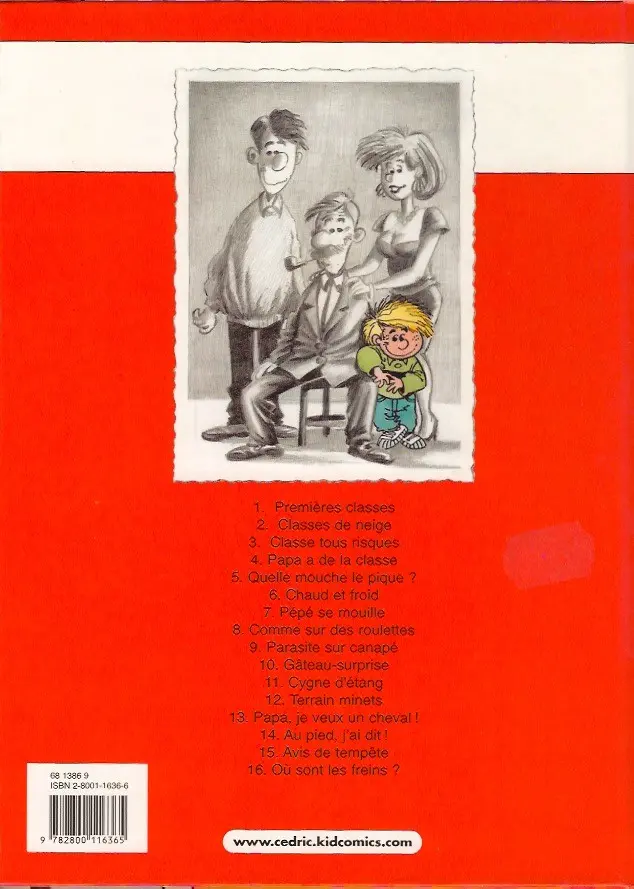 Verso de l'album Cédric Tome 1 Premières classes