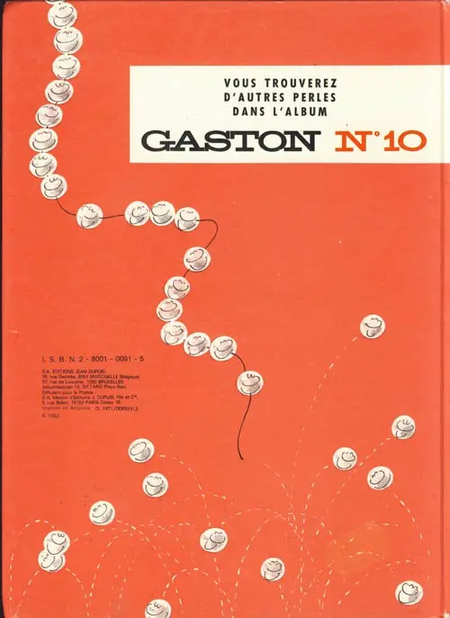 Verso de l'album Gaston Tome 9 Le cas Lagaffe