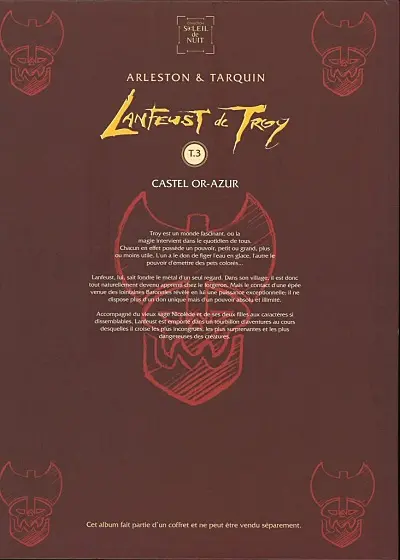Verso de l'album Lanfeust de Troy Tome 3 Castel Or-Azur