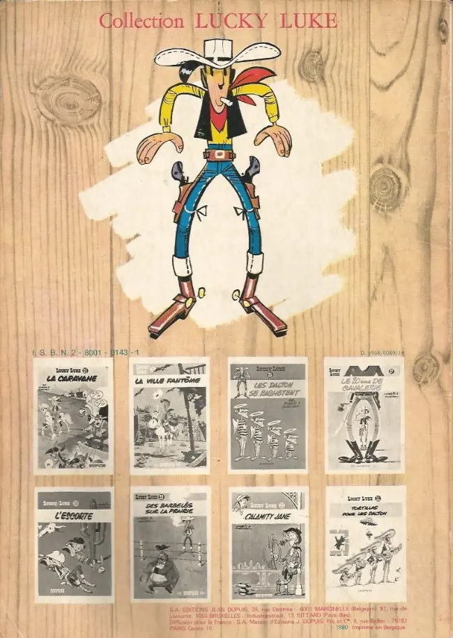 Verso de l'album Lucky Luke Tome 4 Sous le ciel de l'Ouest