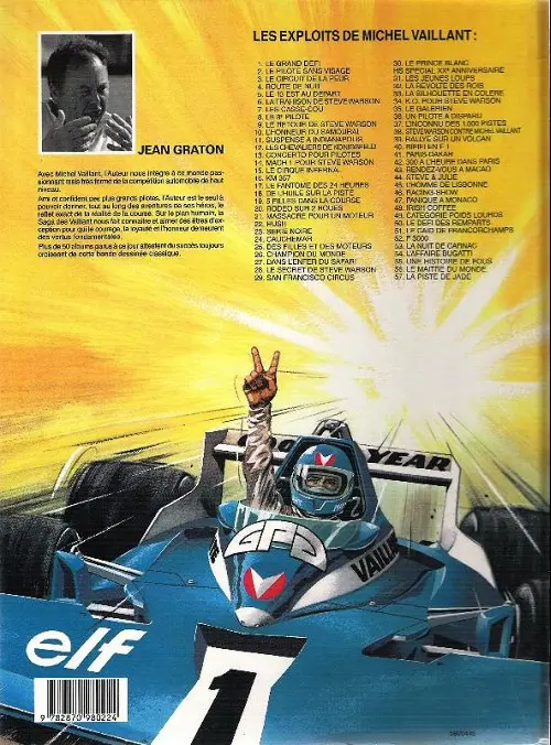 Verso de l'album Michel Vaillant Tome 5 Le 13 est au départ