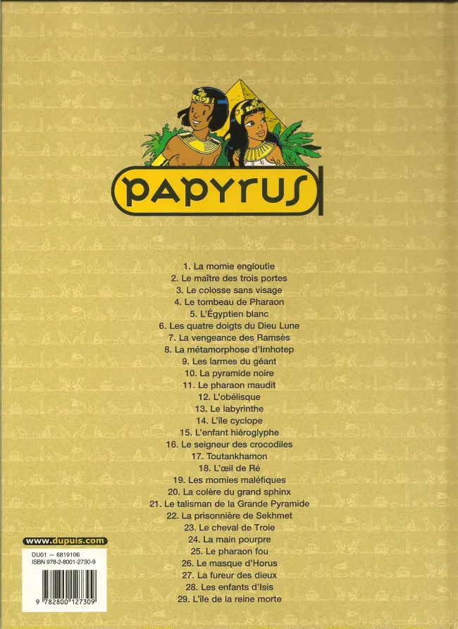 Verso de l'album Papyrus Tome 10 La pyramide noire