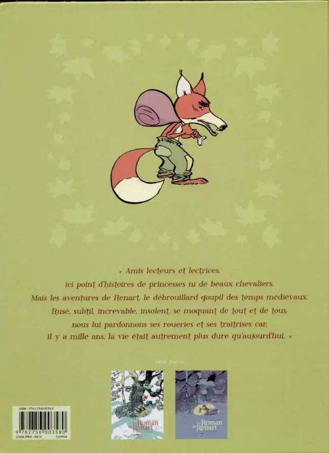 Verso de l'album Le Roman de Renart Tome 1 Les jambons d'Ysengrin