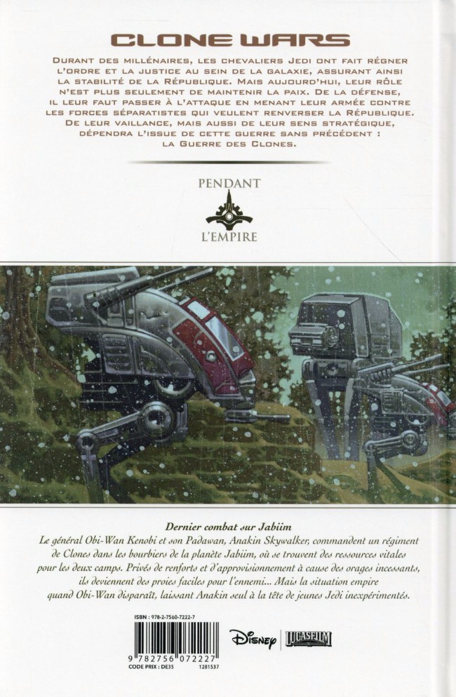 Verso de l'album Star Wars - Clone Wars Tome 3 Dernier combat sur Jabiim