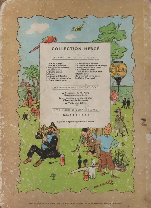 Verso de l'album Tintin Tome 8 Le sceptre d'Ottokar