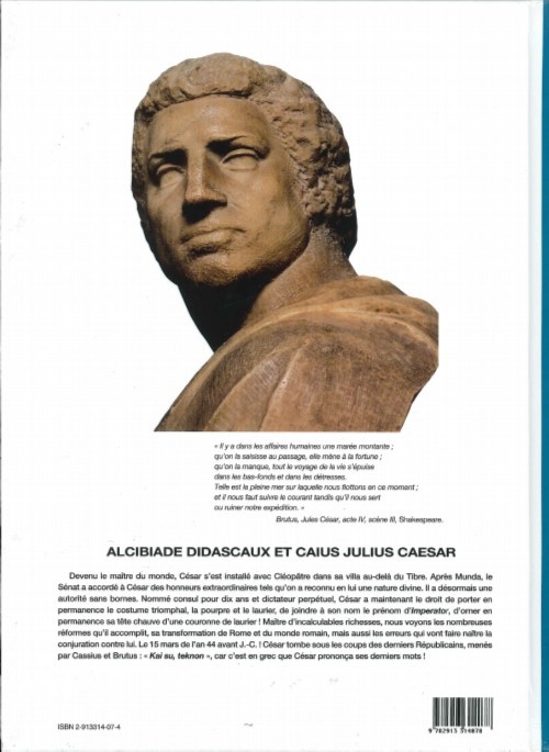 Verso de l'album L'extraordinaire aventure d'Alcibiade Didascaux Alcibiade Didascaux et Caius Julius Caesar