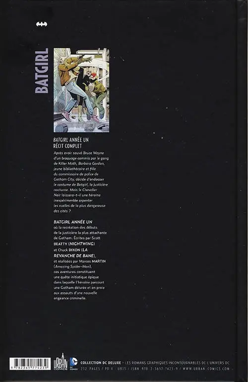 Verso de l'album Batgirl : Année Un