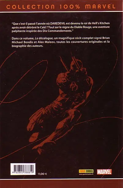 Verso de l'album Daredevil Tome 12 Le décalogue