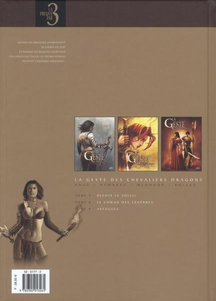 Verso de l'album La Geste des Chevaliers Dragons VII - VIII - IX