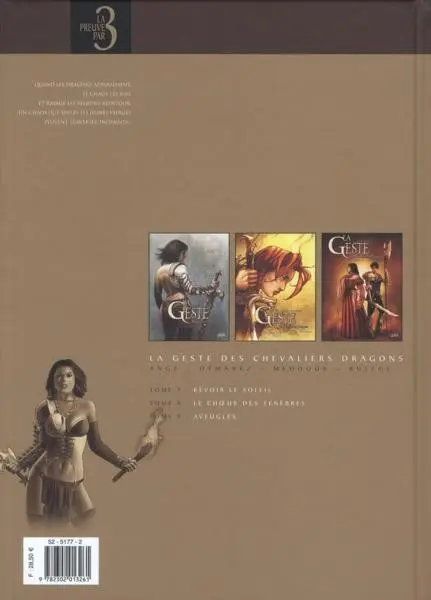 Verso de l'album La Geste des Chevaliers Dragons VII - VIII - IX