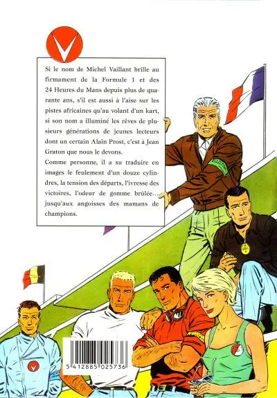 Verso de l'album Michel Vaillant Warm-up !