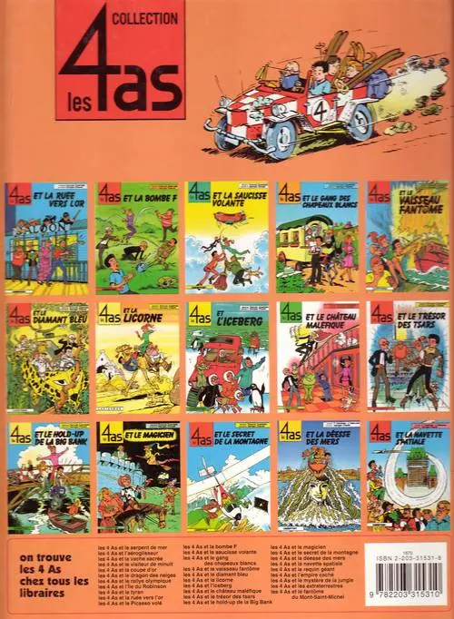 Verso de l'album Les 4 as Tome 32 Les 4 as et le robot vandale