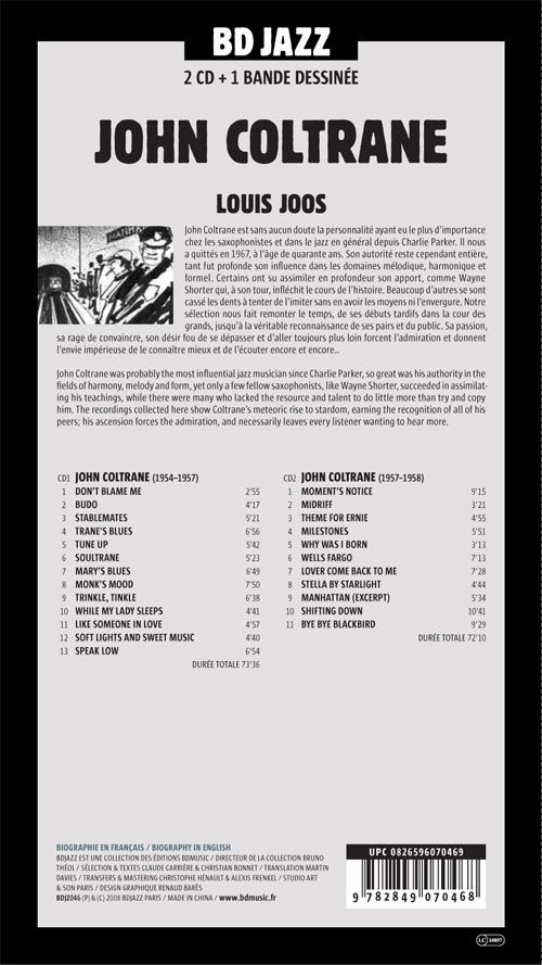 Verso de l'album BD Jazz John Coltrane