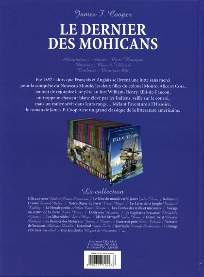 Verso de l'album Les Incontournables de la littérature en BD Tome 16 Le Dernier des Mohicans