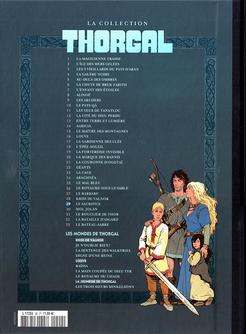 Verso de l'album Thorgal Tome 29 Le sacrifice