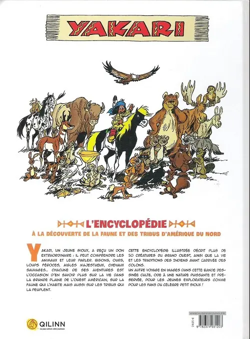 Verso de l'album Yakari L'encyclopédie à la découverte de la faune et des tribus d'Amérique du Nord
