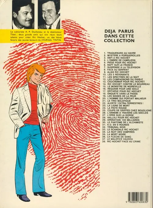 Verso de l'album Ric Hochet Tome 12 Les spectres de la nuit
