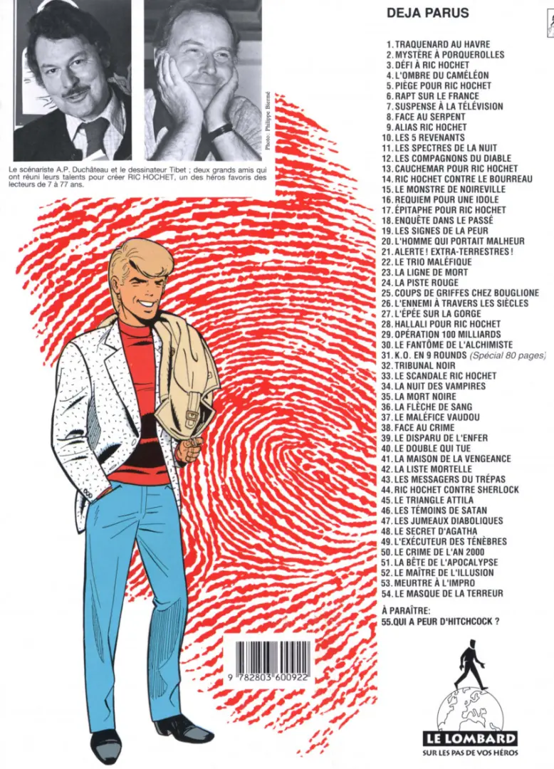 Verso de l'album Ric Hochet Tome 22 Alerte ! Extra-terrestres