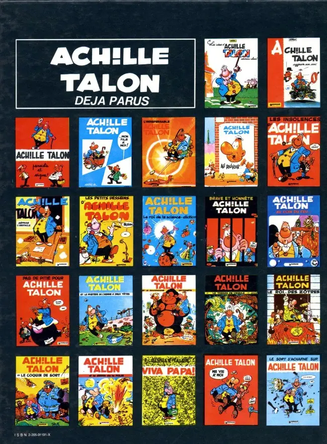 Verso de l'album Achille Talon Tome 19 Achille Talon et le grain de la folie