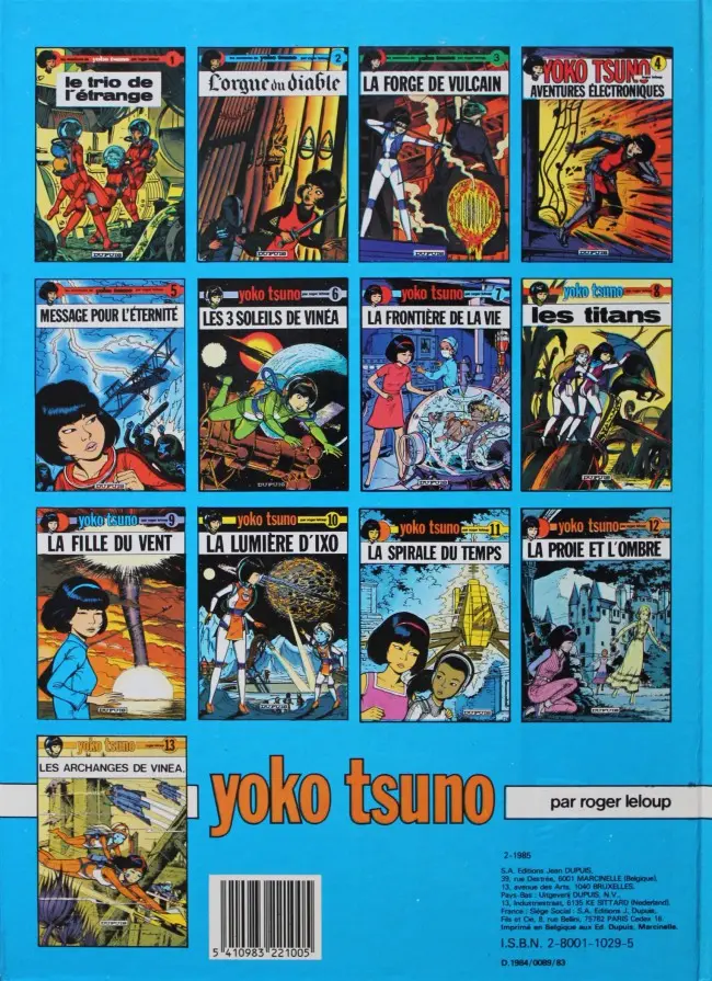 Verso de l'album Yoko Tsuno Tome 14 Le feu de Wotan