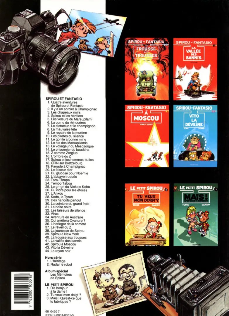 Verso de l'album Spirou et Fantasio Tome 24 Tembo Tabou