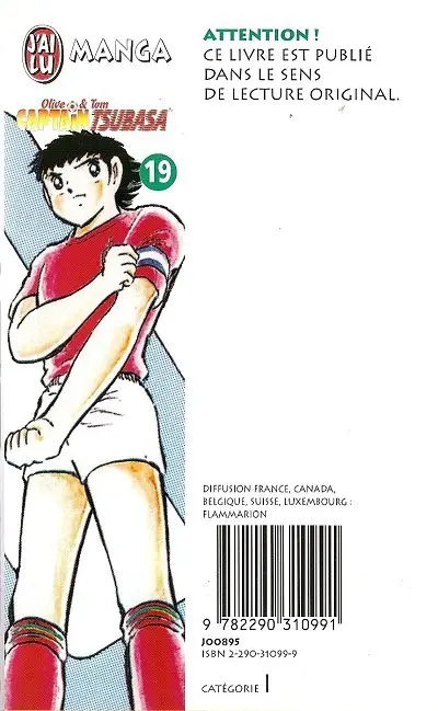 Verso de l'album Captain Tsubasa Tome 19 N° 10 contre n° 10