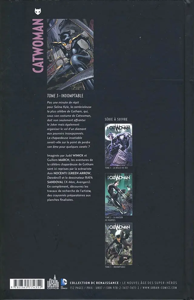 Verso de l'album Catwoman Tome 3 Indomptable