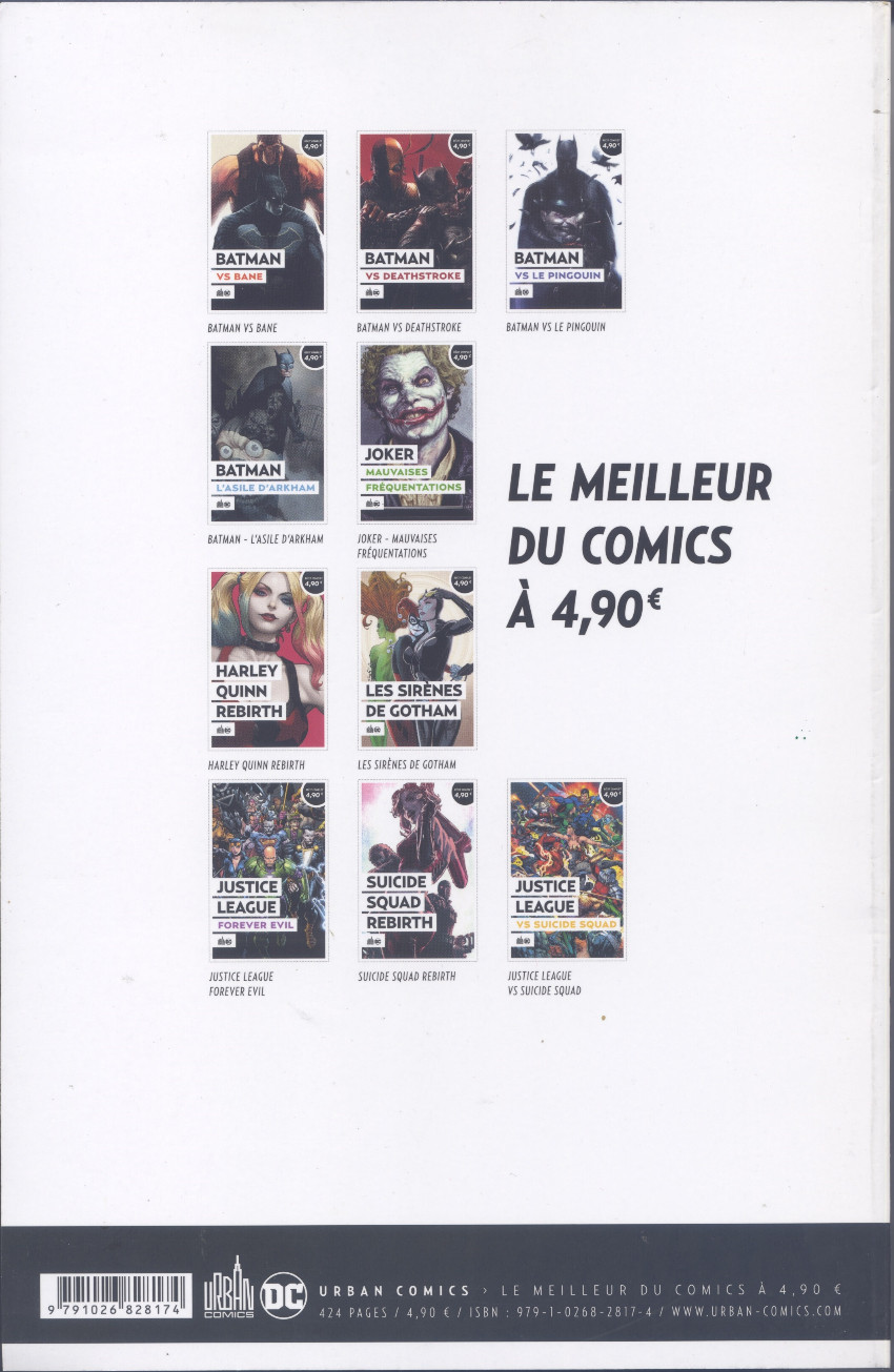 Verso de l'album Le meilleur de DC Comics Tome 8 Justice League - Forever evil