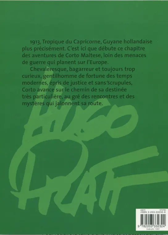 Verso de l'album Corto Maltese Tome 3 Sous le signe du Capricorne