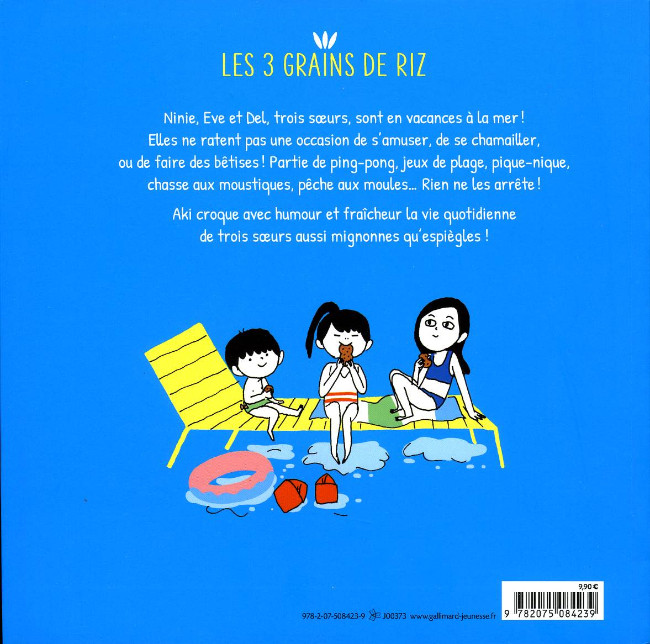 Verso de l'album Les 3 grains de riz Vive les vacances !