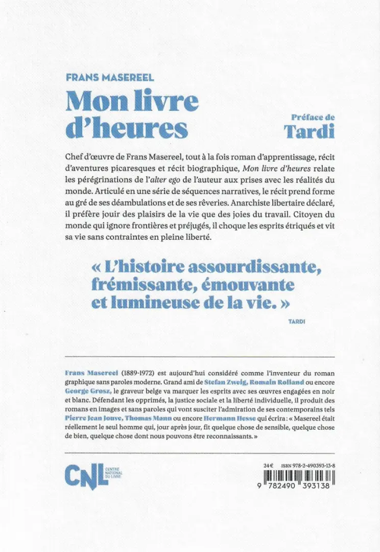 Verso de l'album Mon livre d'heures