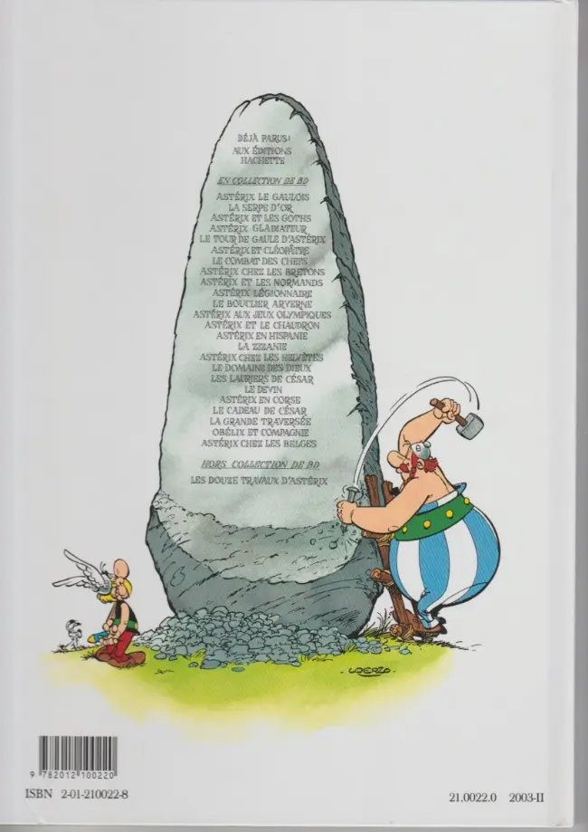 Verso de l'album Astérix Tome 22 La grande traversée