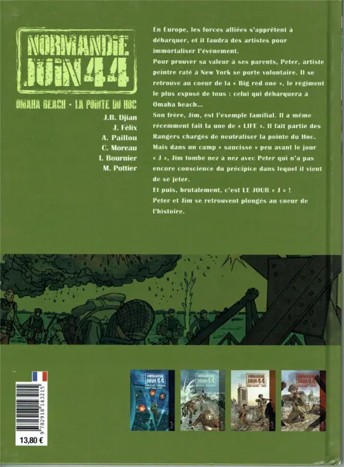 Verso de l'album Normandie juin 44 Vagabondages Tome 1 Omaha Beach - La Pointe du Hoc