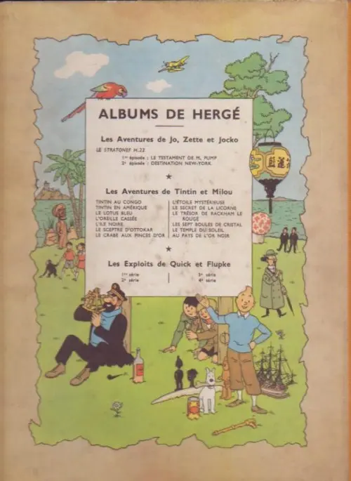 Verso de l'album Tintin Tome 15 Au pays de l'or noir